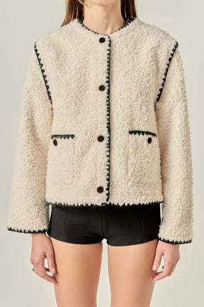 ENGLISH FACTORY - Premium Faux Shearling Jacket - JACKETS available at Objectrare