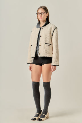 ENGLISH FACTORY - Premium Faux Shearling Jacket - JACKETS available at Objectrare