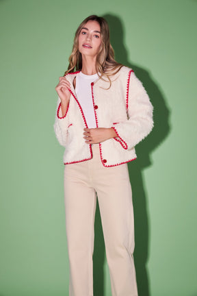 ENGLISH FACTORY - Premium Faux Shearling Jacket - JACKETS available at Objectrare