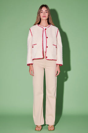 ENGLISH FACTORY - Premium Faux Shearling Jacket - JACKETS available at Objectrare