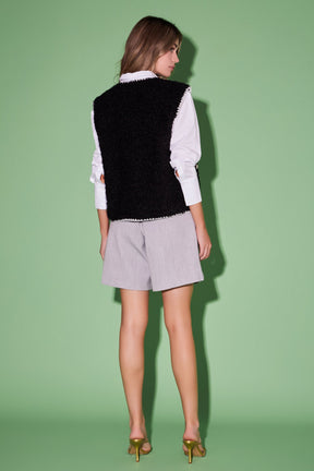 ENGLISH FACTORY - Premium Faux Shearling Vest - JACKETS available at Objectrare