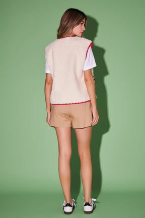 ENGLISH FACTORY - Premium Faux Shearling Vest - JACKETS available at Objectrare