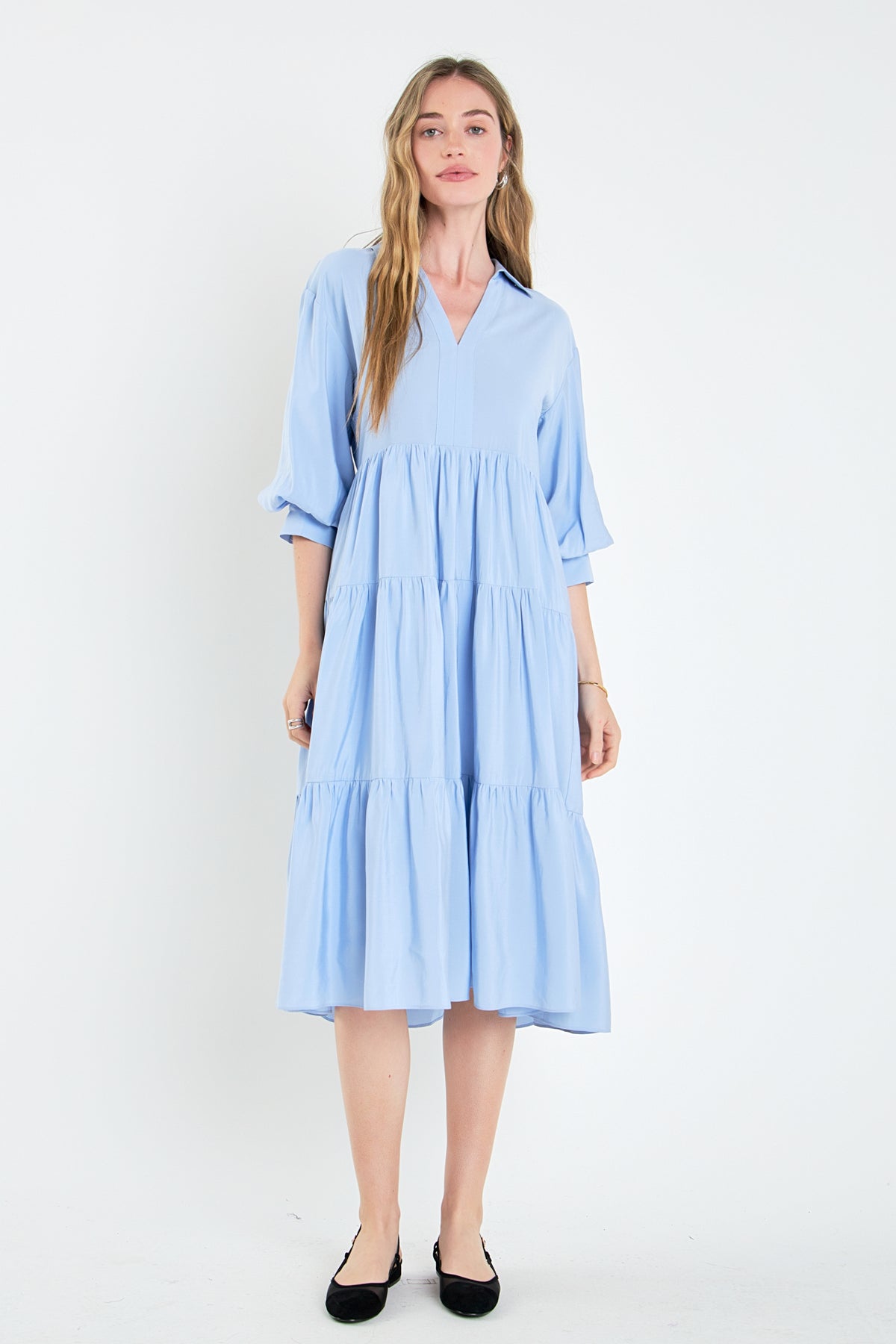 ENGLISH FACTORY - Tiered Midi Dress - DRESSES available at Objectrare