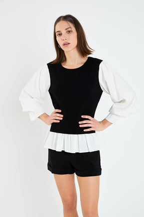 ENGLISH FACTORY - Mixed Media Blouse - TOPS available at Objectrare