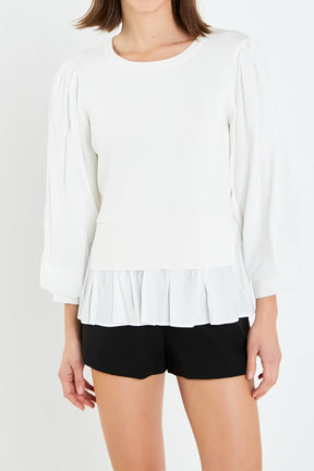 ENGLISH FACTORY - Mixed Media Blouse - TOPS available at Objectrare