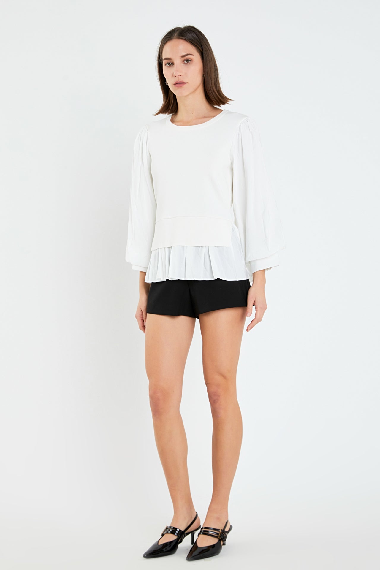 ENGLISH FACTORY - Mixed Media Blouse - TOPS available at Objectrare