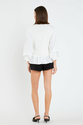 ENGLISH FACTORY - Mixed Media Blouse - TOPS available at Objectrare