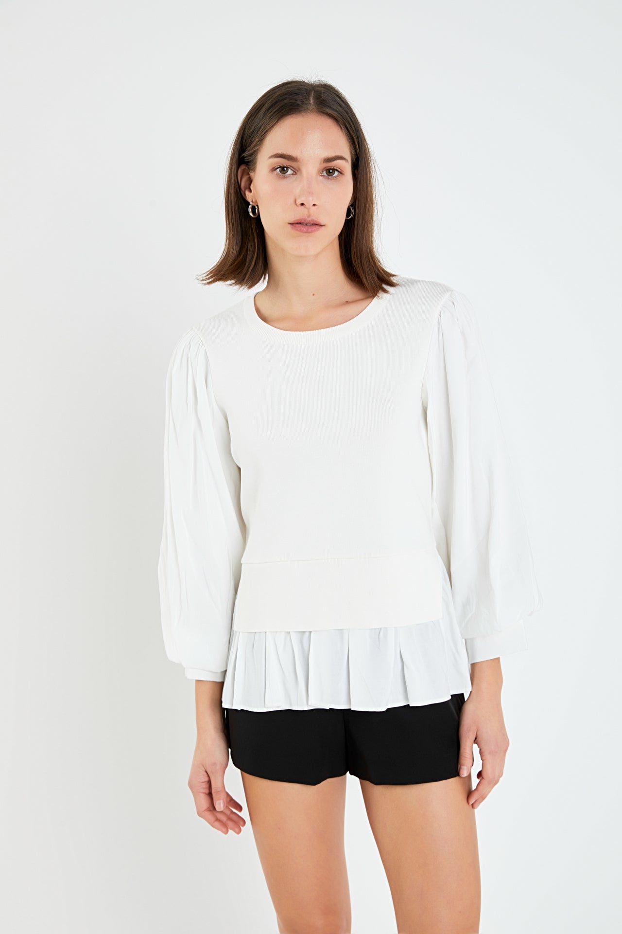 ENGLISH FACTORY - Mixed Media Blouse - TOPS available at Objectrare