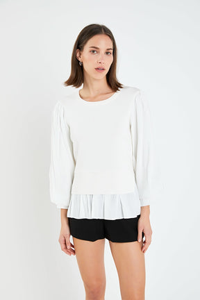ENGLISH FACTORY - Mixed Media Blouse - TOPS available at Objectrare