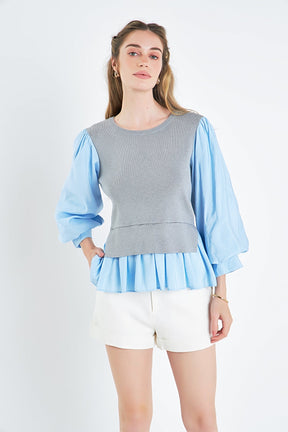 ENGLISH FACTORY - English Factory - Mixed Media Blouse - TOPS available at Objectrare