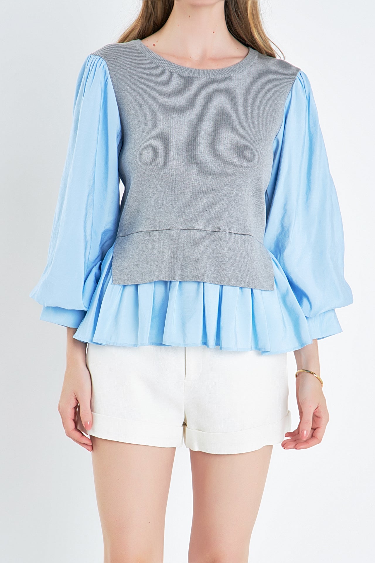 ENGLISH FACTORY - Mixed Media Blouse - TOPS available at Objectrare