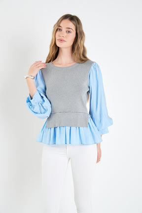 ENGLISH FACTORY - Mixed Media Blouse - TOPS available at Objectrare