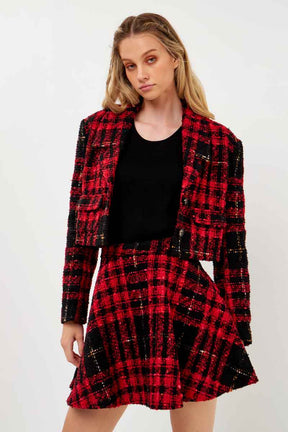 ENGLISH FACTORY - Cropped Tweed Jacket - JACKETS available at Objectrare