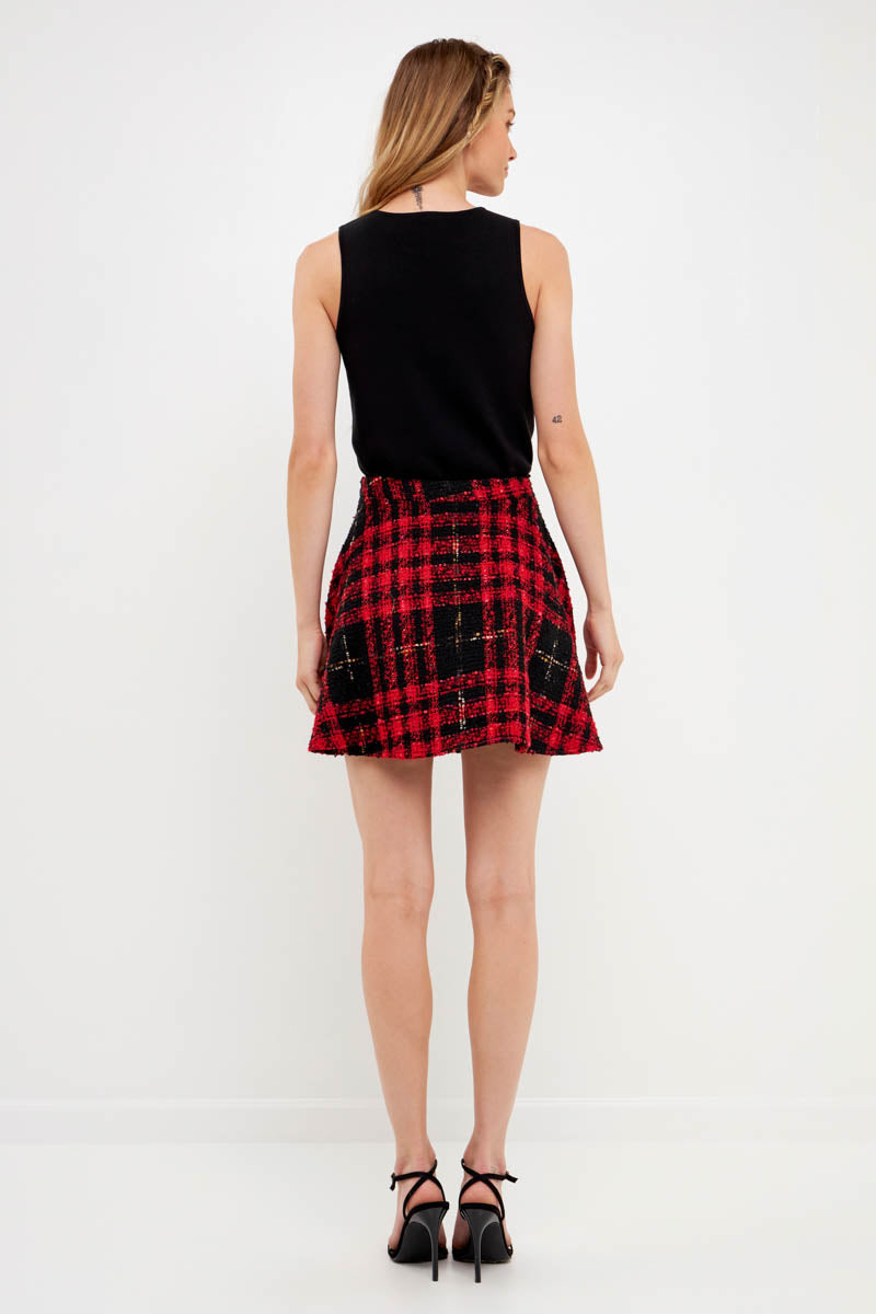 ENGLISH FACTORY - Tweed Skater Skirt - SKIRTS available at Objectrare