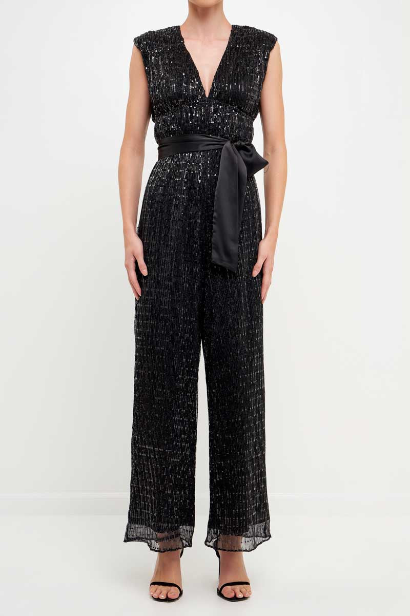 ENDLESS ROSE - Pleated Lurex Fabric Jumpsuit - JUMPSUITS available at Objectrare