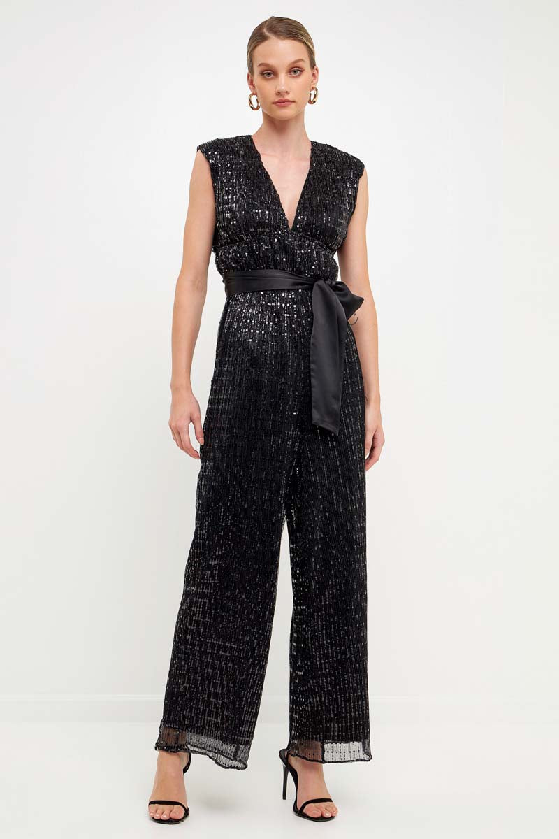 ENDLESS ROSE - Pleated Lurex Fabric Jumpsuit - JUMPSUITS available at Objectrare