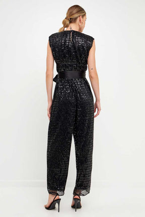 ENDLESS ROSE - Pleated Lurex Fabric Jumpsuit - JUMPSUITS available at Objectrare