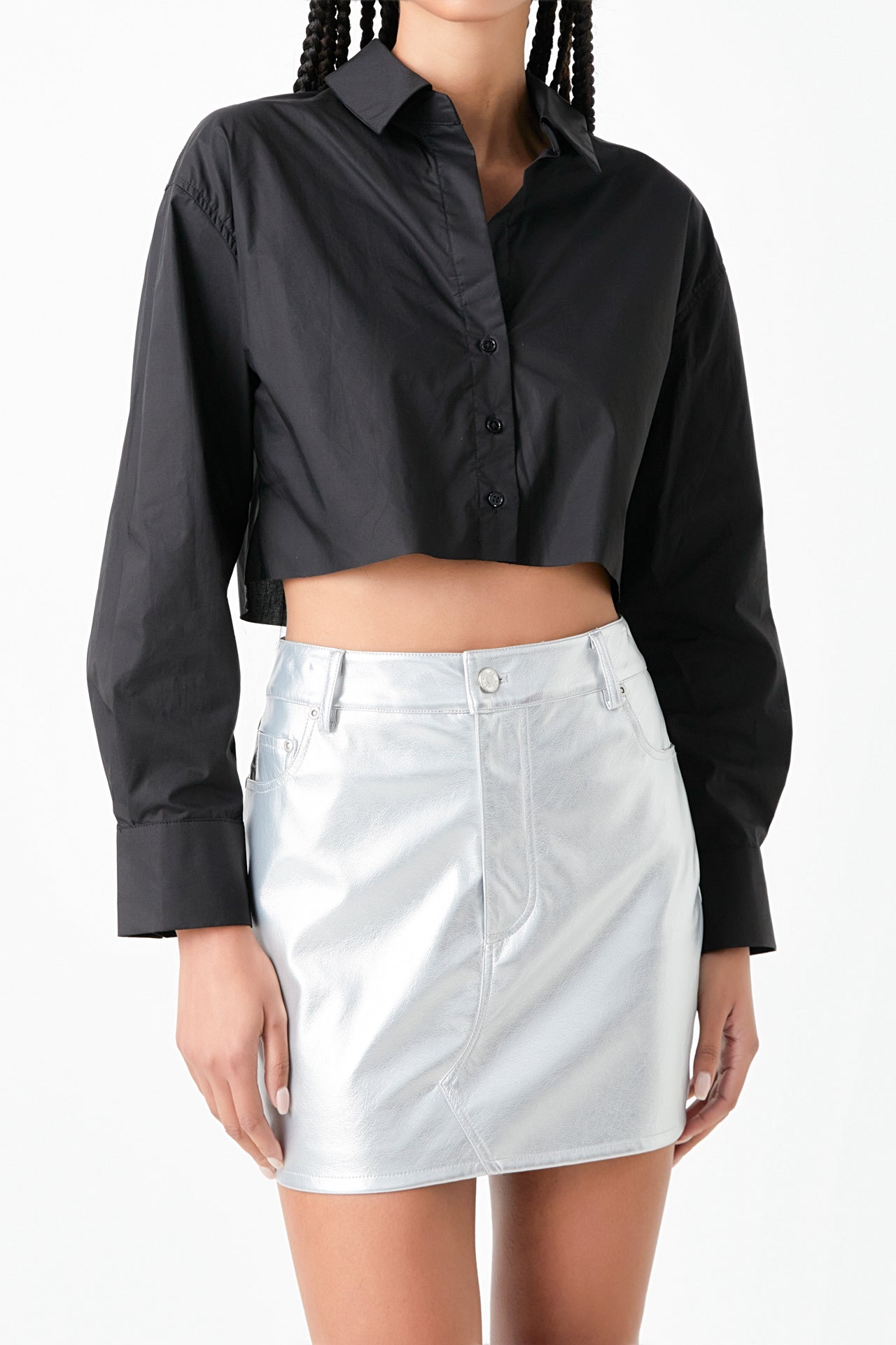 GREY LAB - Grey Lab - Raw Edge Cropped Shirts - SHIRTS & BLOUSES available at Objectrare