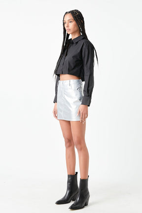 GREY LAB - Grey Lab - Raw Edge Cropped Shirts - SHIRTS & BLOUSES available at Objectrare