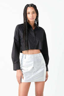 GREY LAB - Grey Lab - Raw Edge Cropped Shirts - SHIRTS & BLOUSES available at Objectrare