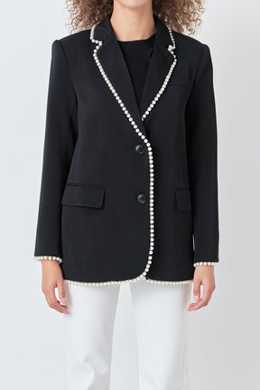 ENDLESS ROSE - Endless Rose - Premium Pearl-Trimmed Blazer - BLAZERS available at Objectrare