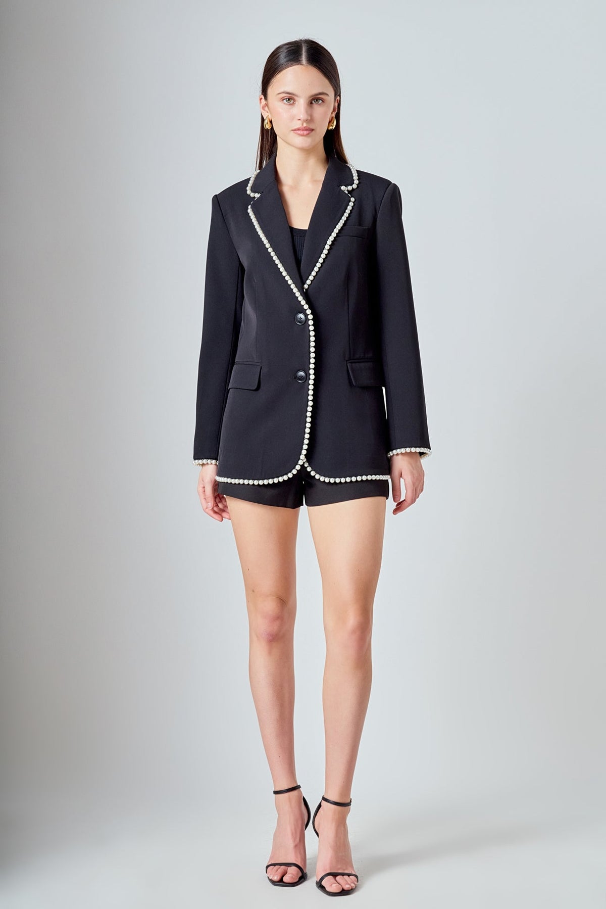 ENDLESS ROSE - Premium Pearl-Trimmed Blazer - BLAZERS available at Objectrare