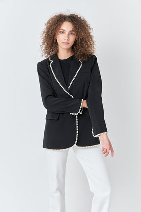 ENDLESS ROSE - Endless Rose - Premium Pearl-Trimmed Blazer - BLAZERS available at Objectrare