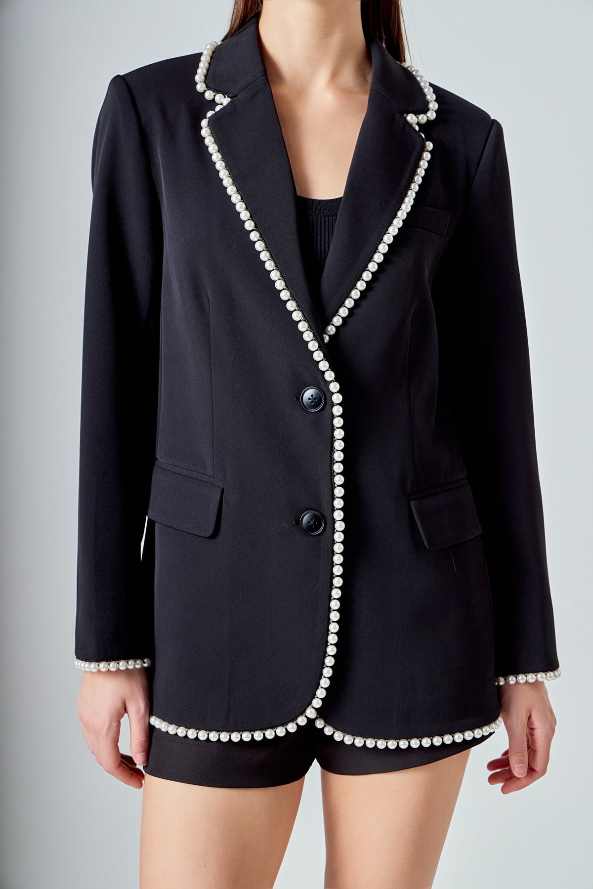 Premium Pearl-Trimmed Blazer