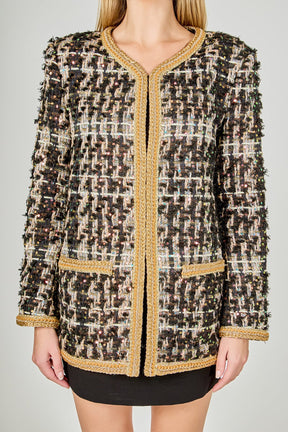 ENDLESS ROSE - Premium Tweed Jacket - JACKETS available at Objectrare