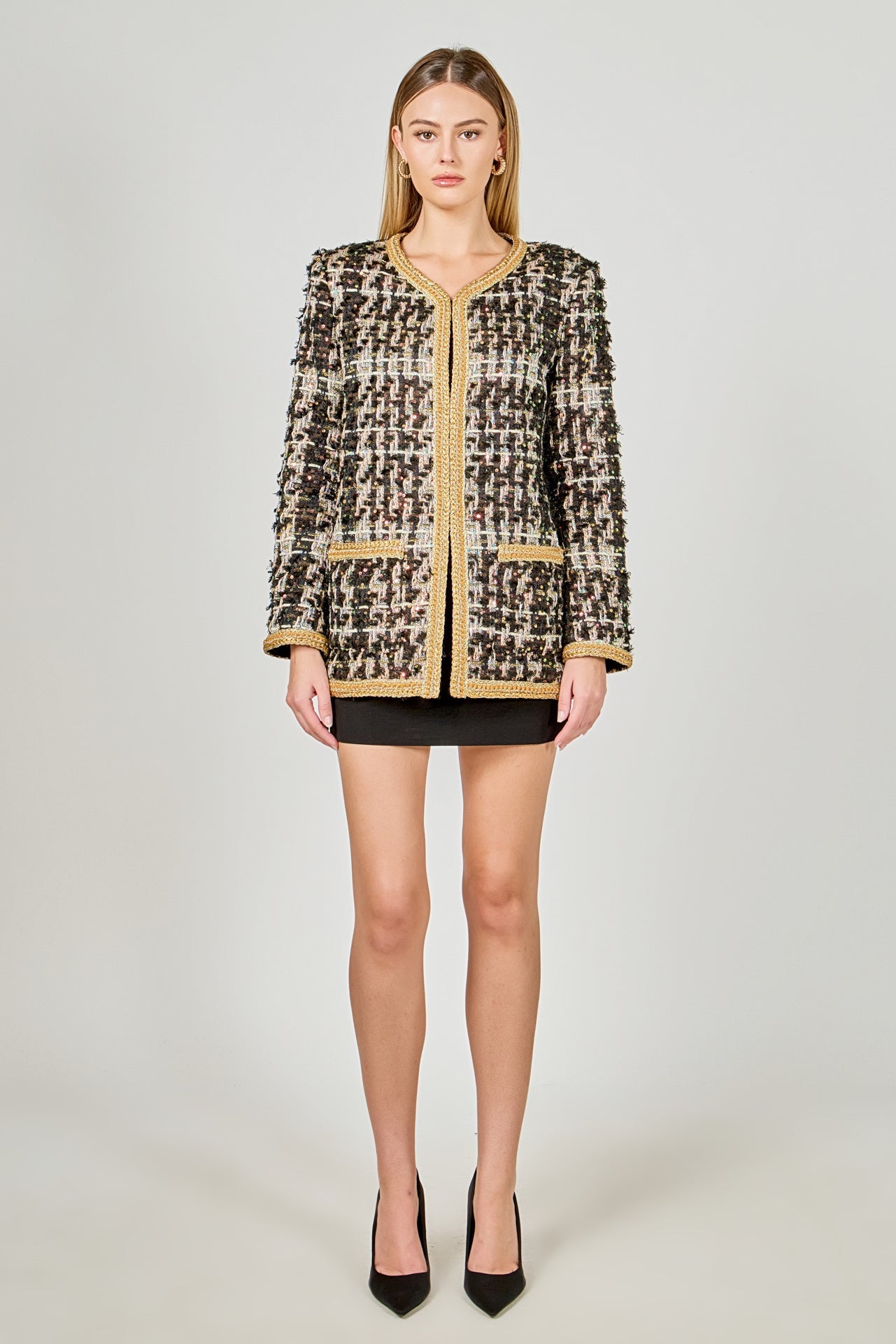 ENDLESS ROSE - Premium Tweed Jacket - JACKETS available at Objectrare