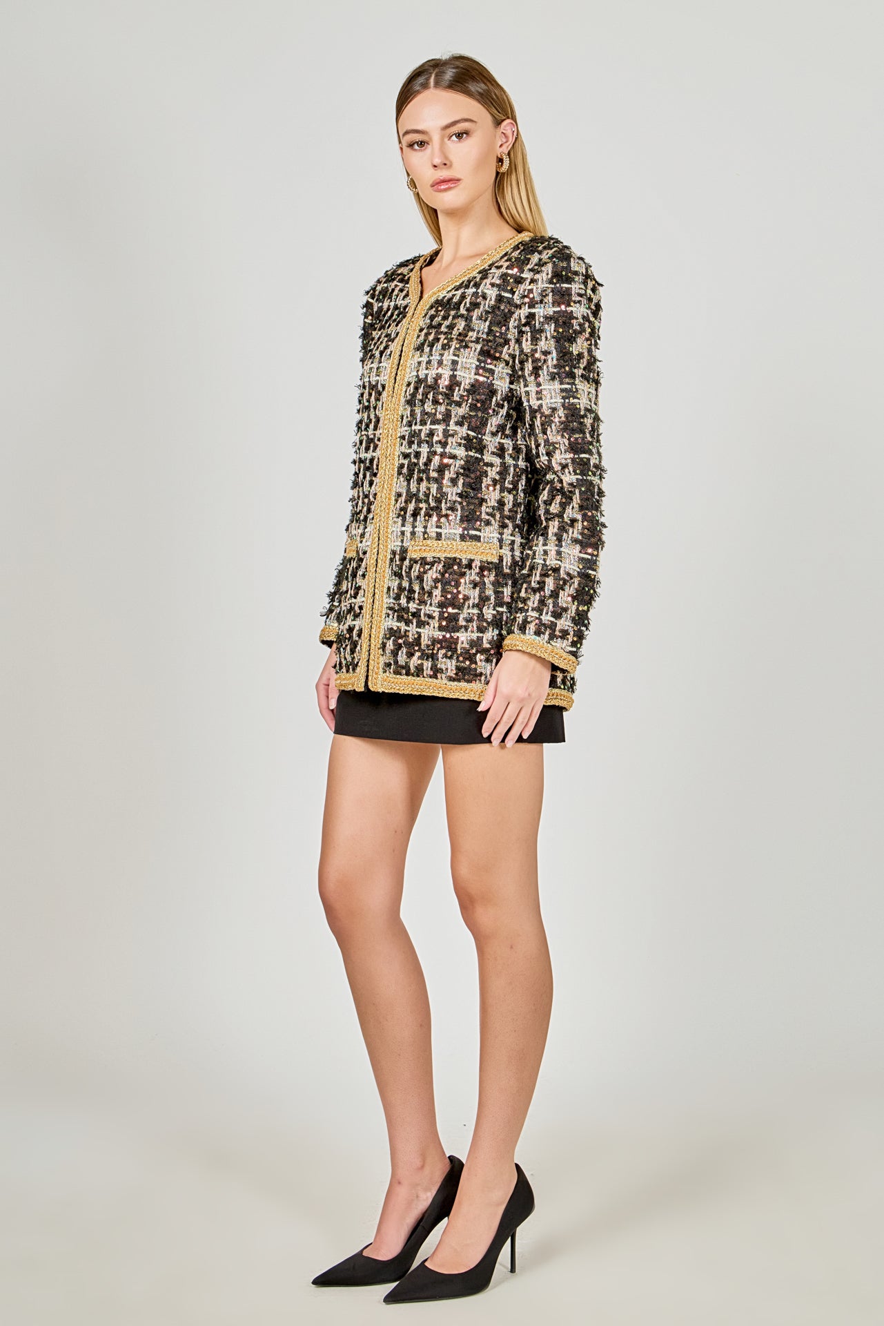 ENDLESS ROSE - Premium Tweed Jacket - JACKETS available at Objectrare