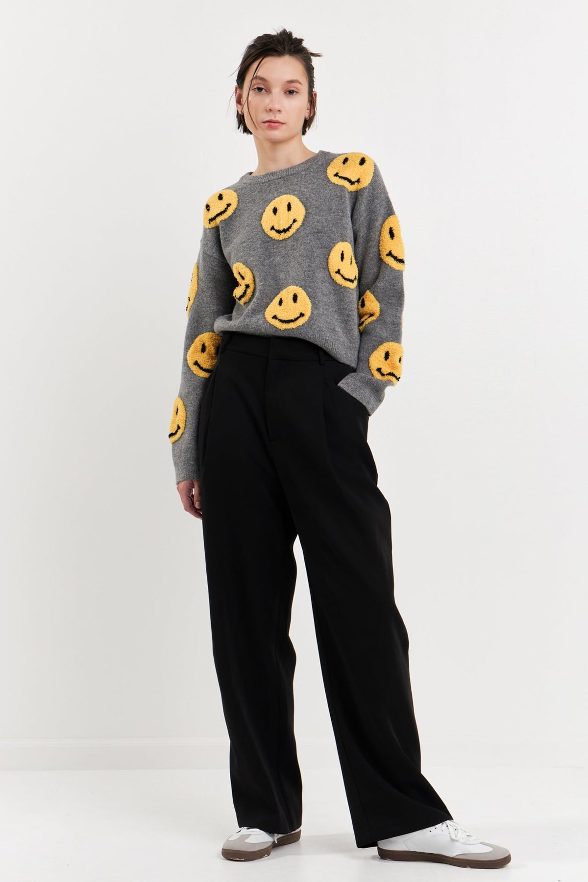 GREY LAB - Smiley Face Sweater - SWEATERS & KNITS available at Objectrare