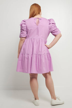 ENGLISH FACTORY - English Factory - Pleated Sleeve Mini Dress - DRESSES available at Objectrare