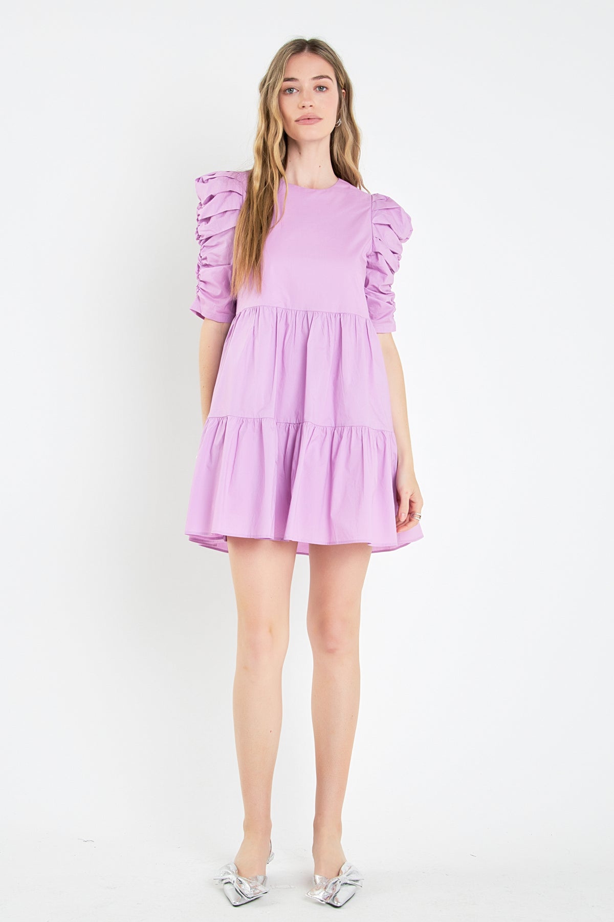 ENGLISH FACTORY - Tiered Puff Sleeve Mini Dress - DRESSES available at Objectrare