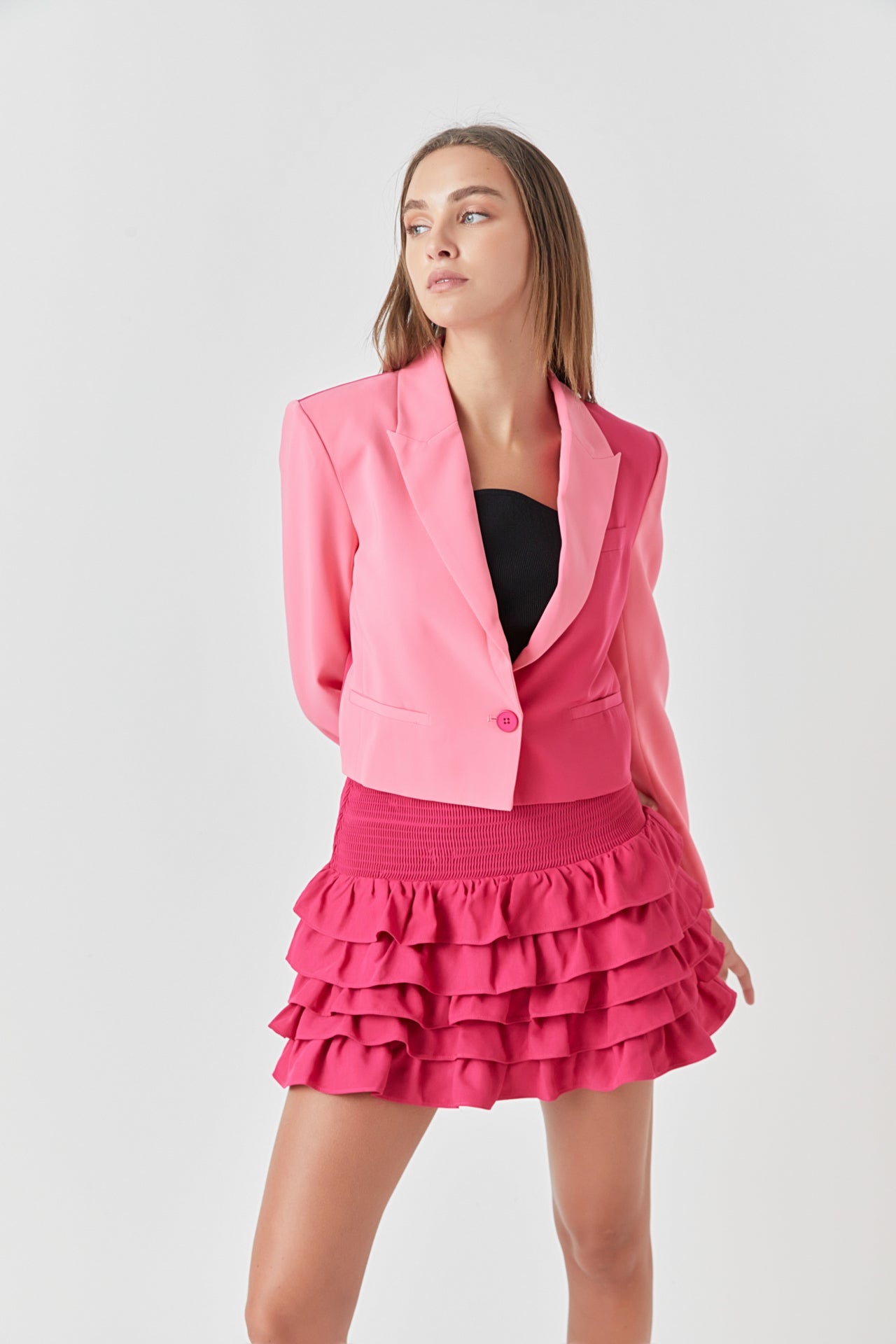 ENDLESS ROSE - Colorblock Short Blazer - BLAZERS available at Objectrare