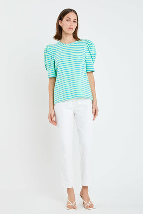 ENGLISH FACTORY - Stripe Women Knit Shirt - TOPS available at Objectrare