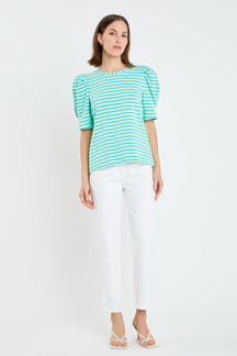 ENGLISH FACTORY - English Factory - Stripe Women Knit Shirt - SHIRTS & BLOUSES available at Objectrare