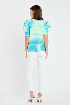 ENGLISH FACTORY - Stripe Women Knit Shirt - TOPS available at Objectrare