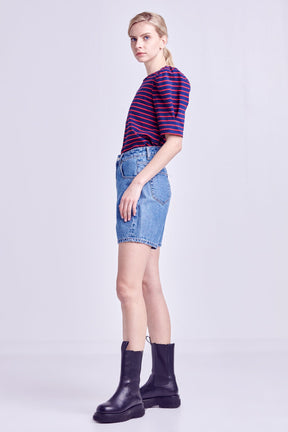 Stripe Women Knit Shirt