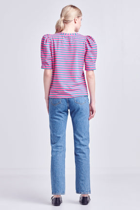 Stripe Women Knit Shirt