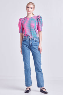 Stripe Women Knit Shirt