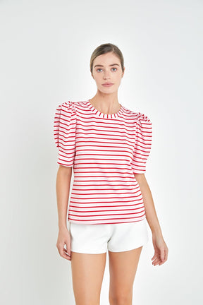 ENGLISH FACTORY - Stripe Women Knit Shirt - TOPS available at Objectrare