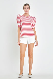 ENGLISH FACTORY - Stripe Women Knit Shirt - TOPS available at Objectrare