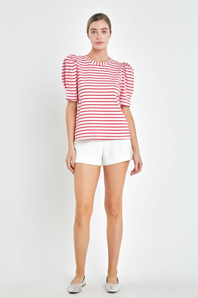 ENGLISH FACTORY - Stripe Women Knit Shirt - TOPS available at Objectrare