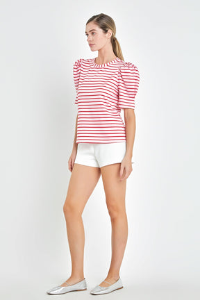 ENGLISH FACTORY - Stripe Women Knit Shirt - TOPS available at Objectrare