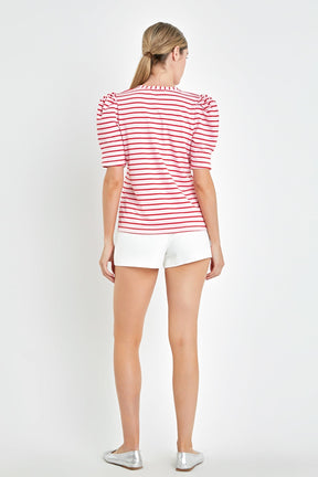 ENGLISH FACTORY - Stripe Women Knit Shirt - TOPS available at Objectrare