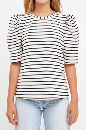 ENGLISH FACTORY - Stripe Women Knit Shirt - TOPS available at Objectrare
