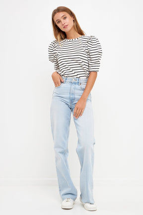 ENGLISH FACTORY - Stripe Women Knit Shirt - TOPS available at Objectrare