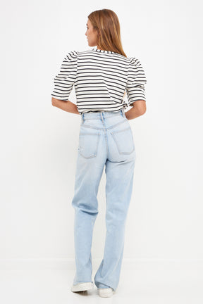ENGLISH FACTORY - Stripe Women Knit Shirt - TOPS available at Objectrare