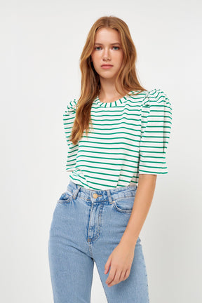 ENGLISH FACTORY - Stripe Women Knit Shirt - TOPS available at Objectrare